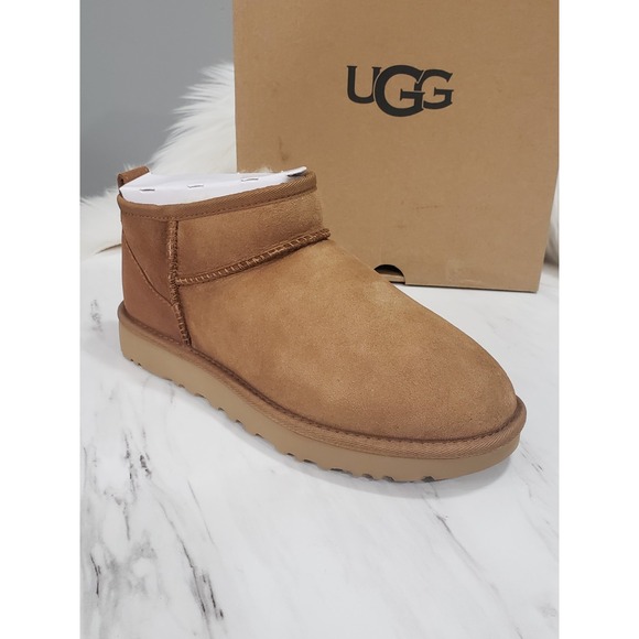 NEW SIZE 7 UGG Classic Ultra Mini Boots Chestnut Shoes 1116109 Brown Slip On - Picture 7 of 7